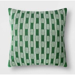 Oversized Dash Square Throw Pillow Ivory/Green - Threshold: 24"x24" - New